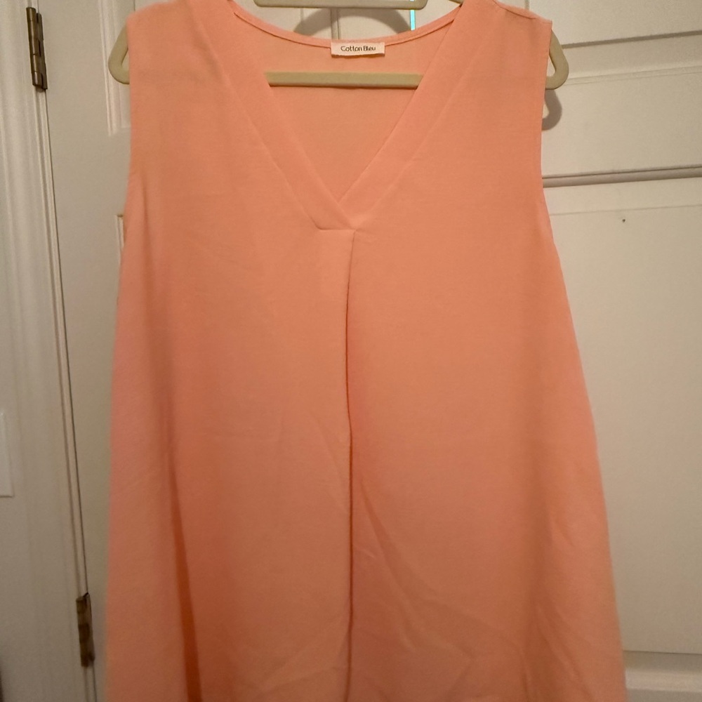 Cotton blu Women's Peach Sleeveless Top